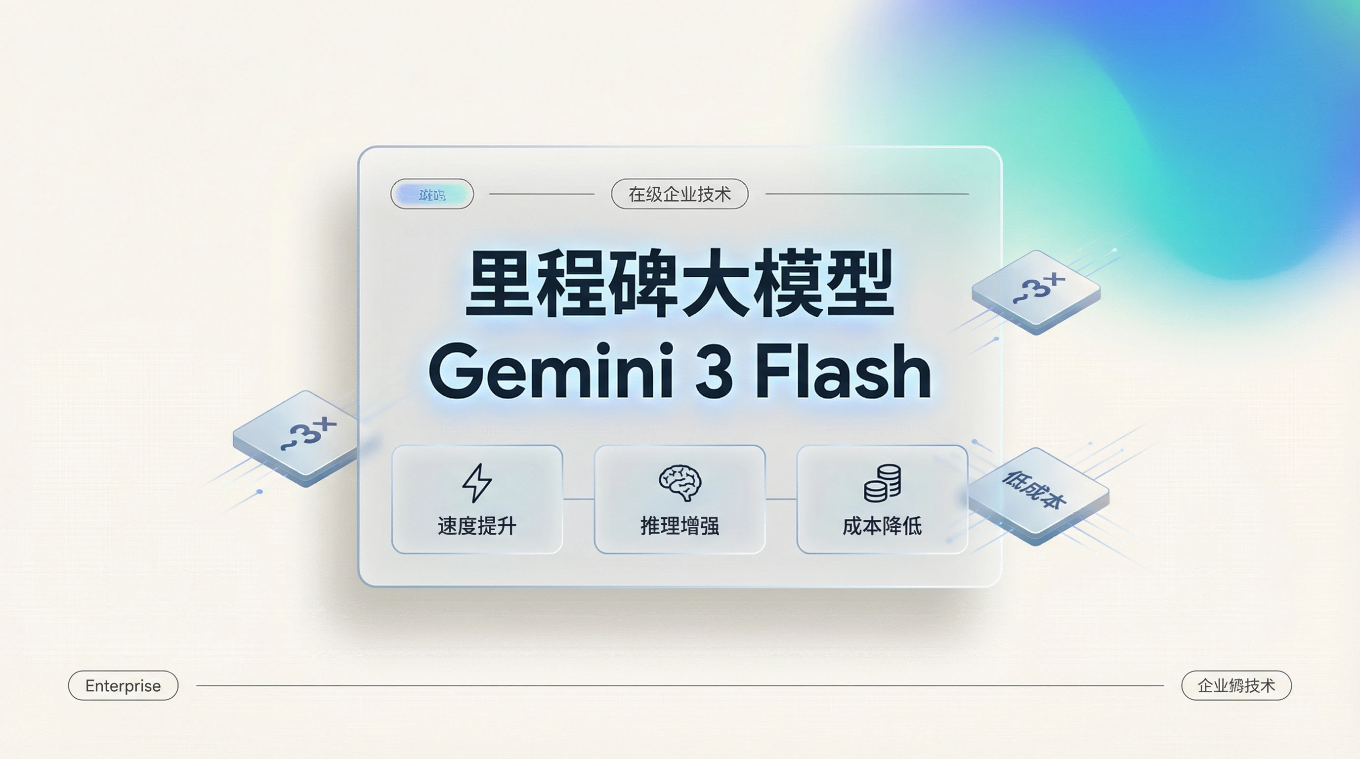 Create a three-slide deck that meets the following requirements.

Page 1：
Main Headline： “Milestone LLM：Gemini 3 Flash”
Page 2：
Main Headline： “What's actually different”
Three blocks:
⚡ Speed
	•	~3× faster responses
	•	Built for real-time interaction

🧠 Reasoning
	•	Near-Pro level thinking
	•	Multi-step, structured reasoning

💸 Cost
	•	Lower token cost
	•	Scales in production

Page 3:
Main Headline： “Where flash wins”
Two columns:
For users
	•	AI search & Q&A
	•	Personal assistants
	•	Planning & decisions

For builders
	•	Real-time copilots
	•	AI agents & workflows
	•	Multimodal understanding